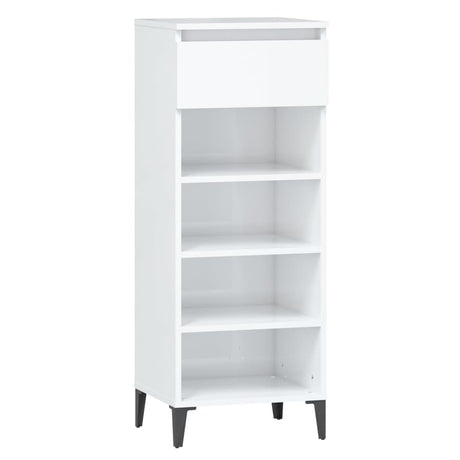 Vidaxl Shoe Rack 40x36x105 cm Forarbejdet træ Højglans hvid