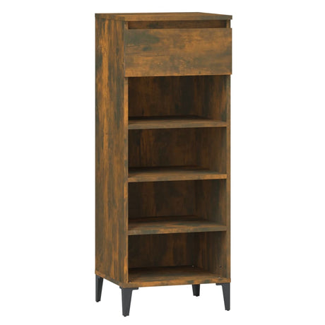 Vidaxl Shoe Rack 40x36x105 cm Forarbejdet træ Røget eg Farvet