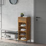 Vidaxl Shoe Rack 40x36x105 cm Forarbejdet træ Røget eg Farvet