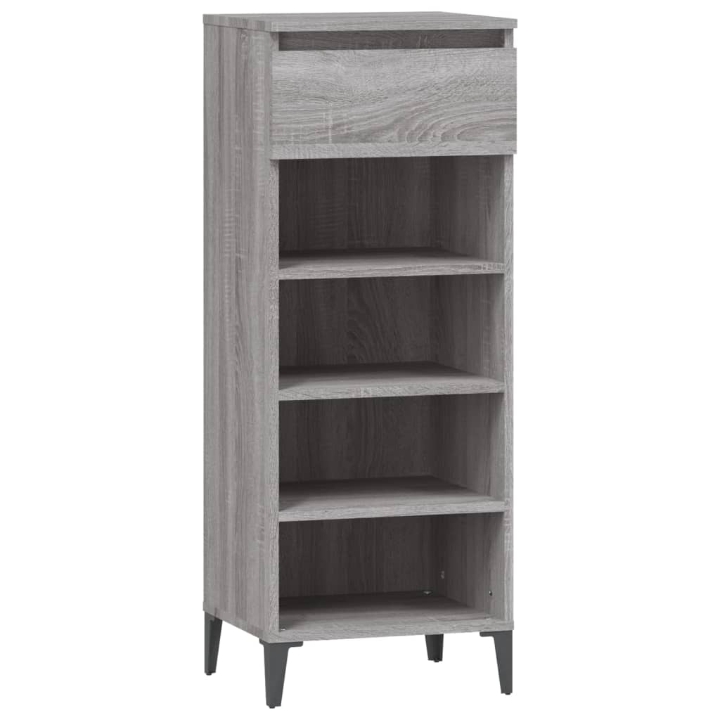 Vidaxl Shoe Rack 40x36x105 cm forarbejdet træ grå sonoma eg farvet