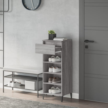 Vidaxl Shoe Rack 40x36x105 cm forarbejdet træ grå sonoma eg farvet