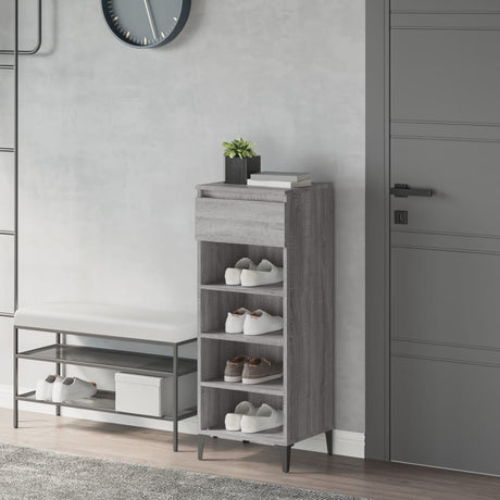 Vidaxl Shoe Rack 40x36x105 cm forarbejdet træ grå sonoma eg farvet