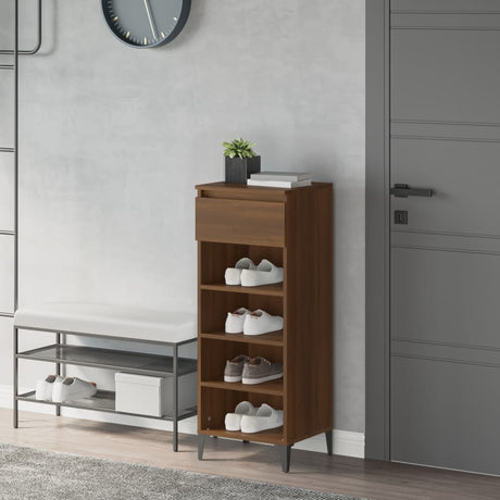 Vidaxl Shoe Rack 40x36x105 cm forarbejdet træbrun eg farve