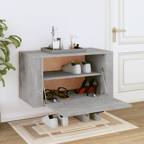 Vidaxx Wall Shoe Cabinet 70x35x38 cm Engineered Wood Concrete Gray