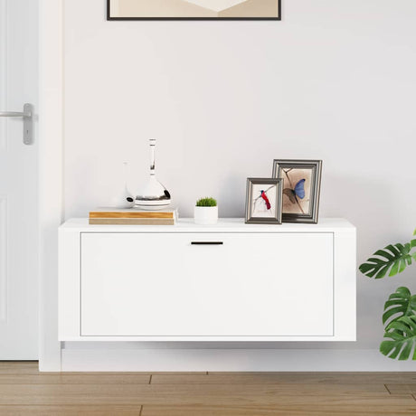 Vidaxl Wall Shoe Cabinet 100x35x38 cm Property Wood White