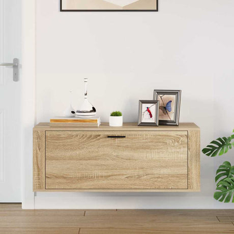 Vidaxl Wall Shoe Cabinet 100x35x38 cm Property Wood Sonoma Oak