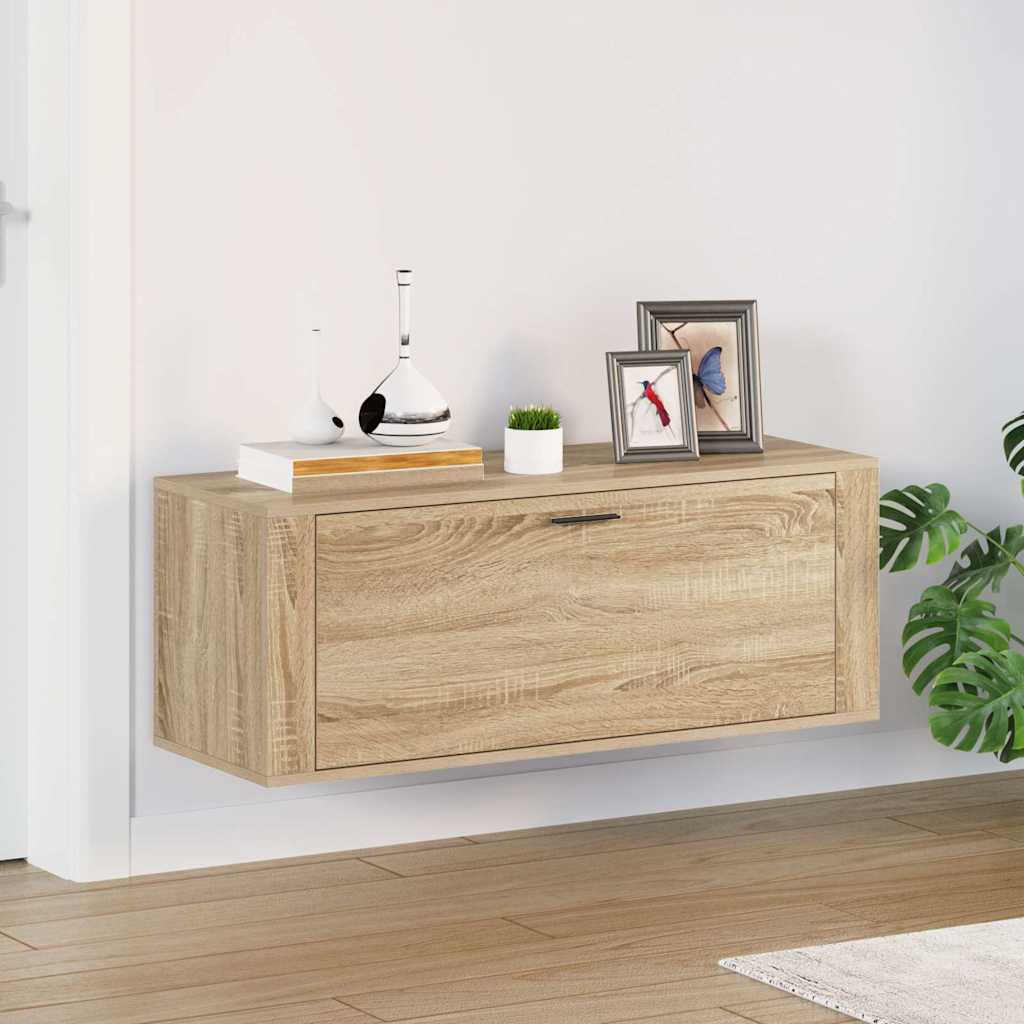 Vidaxl Wall Shoe Cabinet 100x35x38 cm Property Wood Sonoma Oak