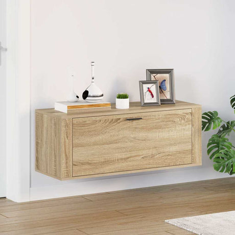 Vidaxl Wall Shoe Cabinet 100x35x38 cm Property Wood Sonoma Oak