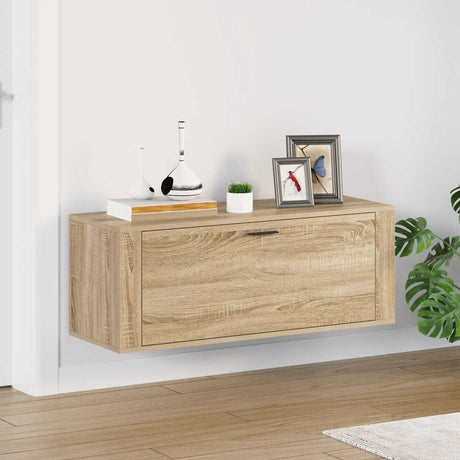 Vidaxl Wall Shoe Cabinet 100x35x38 cm Property Wood Sonoma Oak