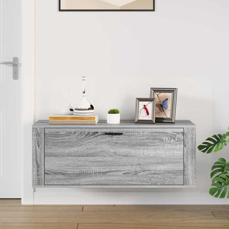 Vidaxl Wall Shoe Cabinet 100x35x38 cm Property Wood Grey Sonoma