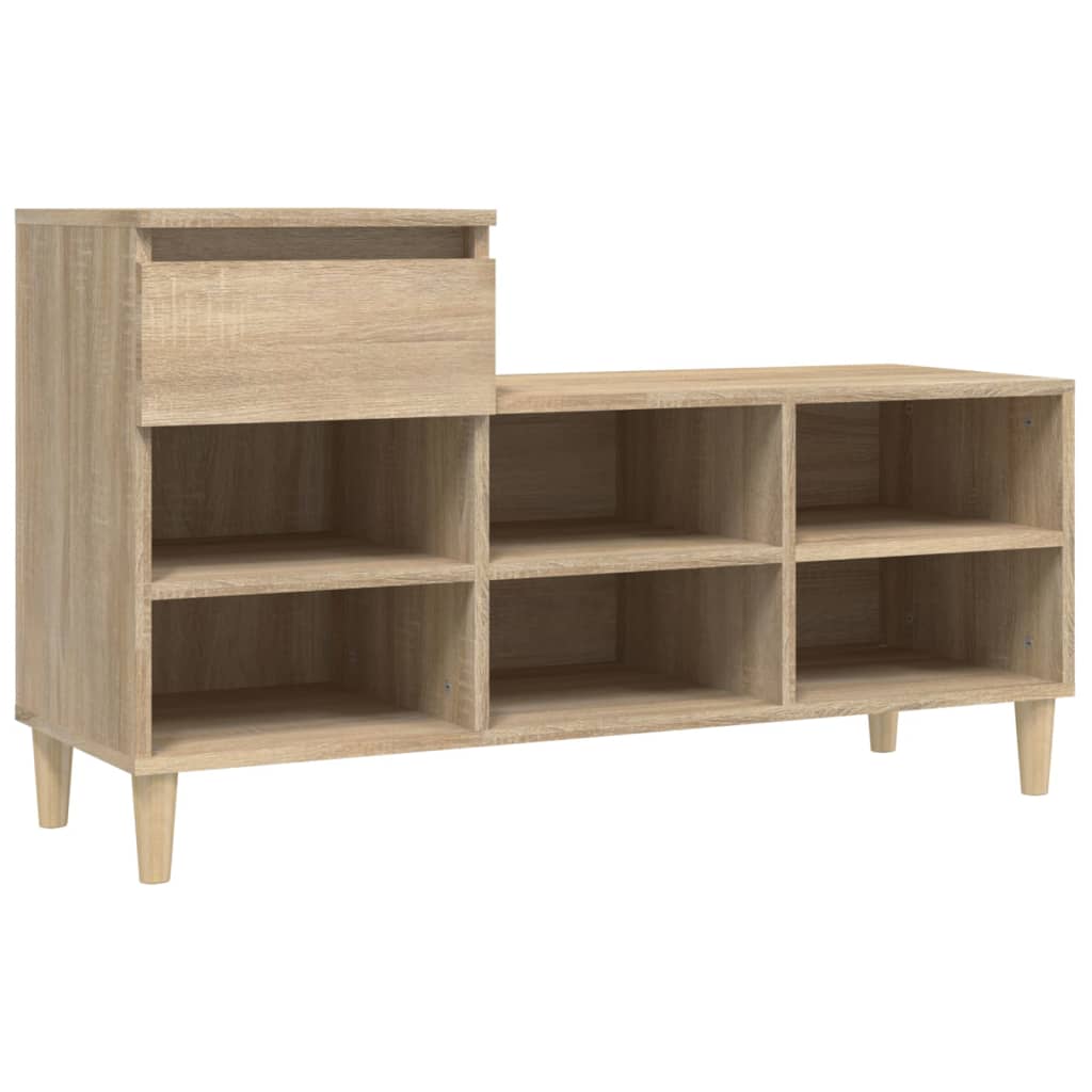 Vidaxl schoenenkast 102x36x60 cm bewerkt hout sonoma eikenkleurig