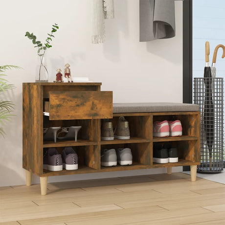Vidaxl Shoe Cabinet 102x36x60 cm Property Wood Røget eg Farvet
