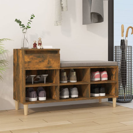 Vidaxl Shoe Cabinet 102x36x60 cm Property Wood Røget eg Farvet
