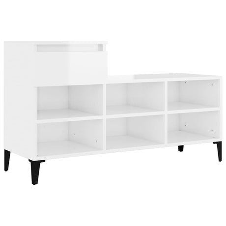 Vidaxl Shoe Cabinet 102x36x60 cm Forarbejdet træ Højglans hvid