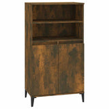 Vidaxl hoge kast 60x36x110 cm bewerkt hout gerookt eikenkleurig