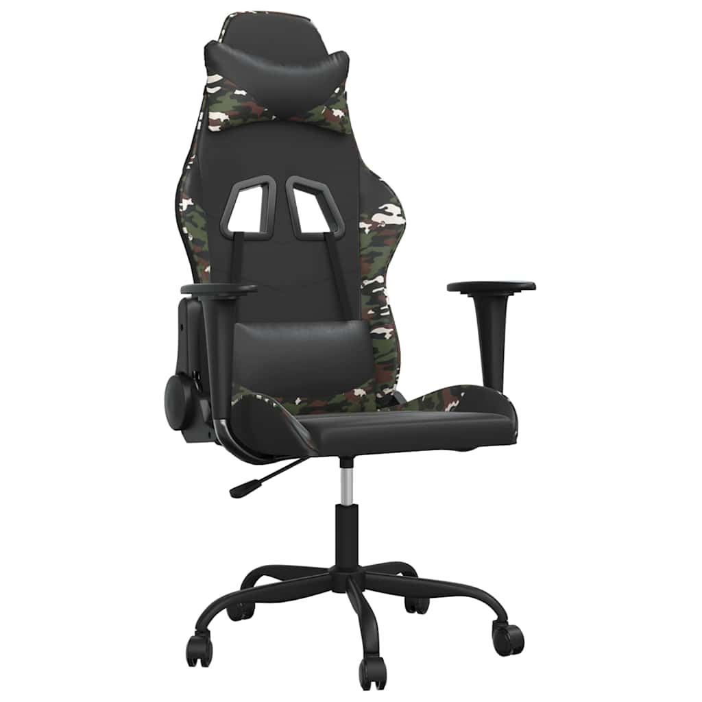 Vidaxl gamestoel kunstleer zwart en camouflage