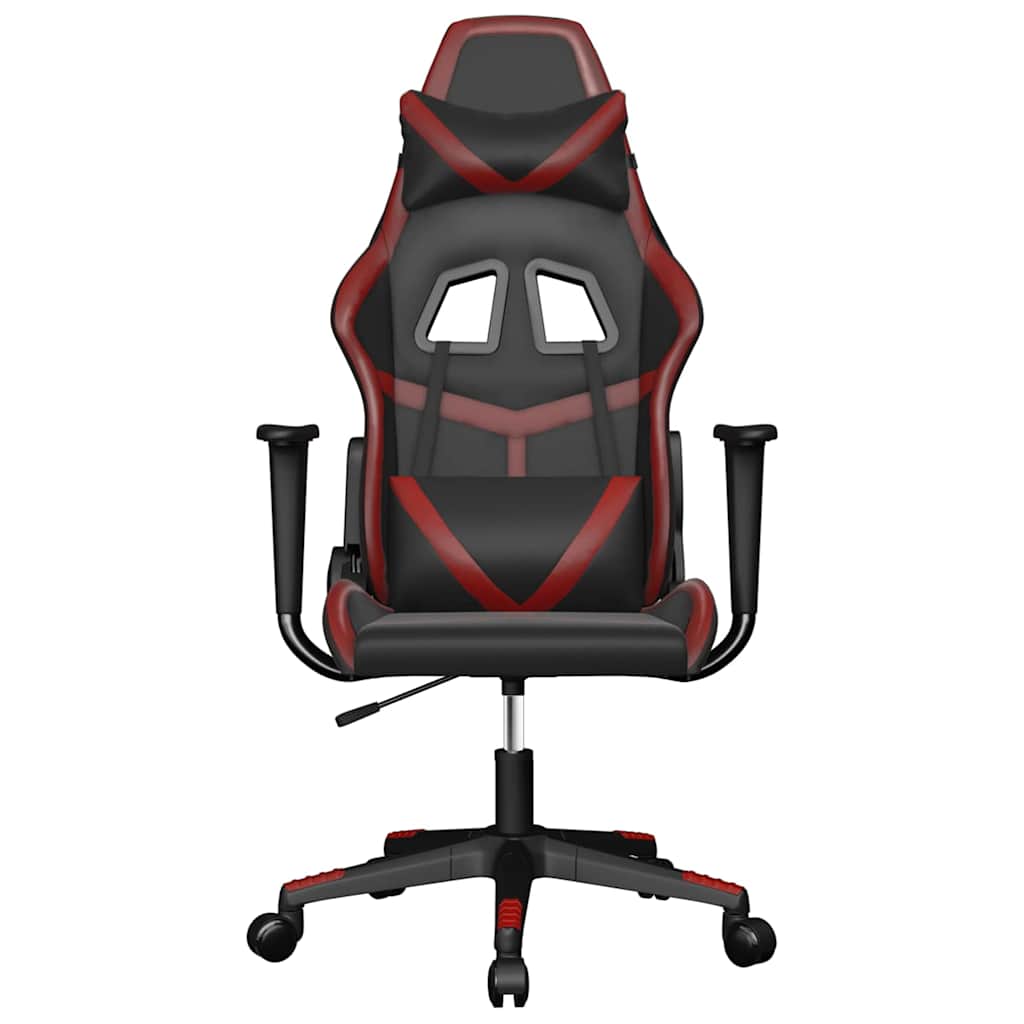 Vidaxl gamestoel kunstleer zwart en wijnrood