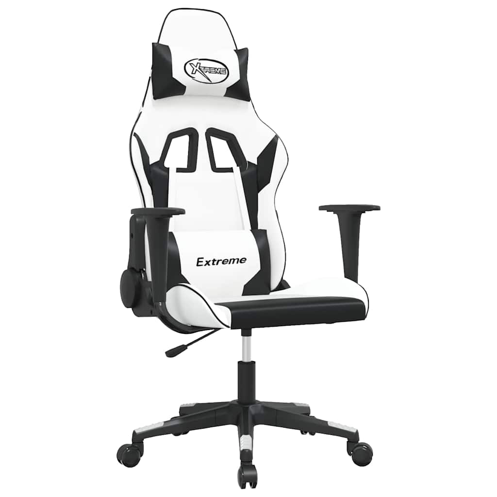 Vidaxl gamestoel kunstleer wit en zwart