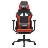 Vidaxl gamestoel met voetensteun kunstleer zwart en rood