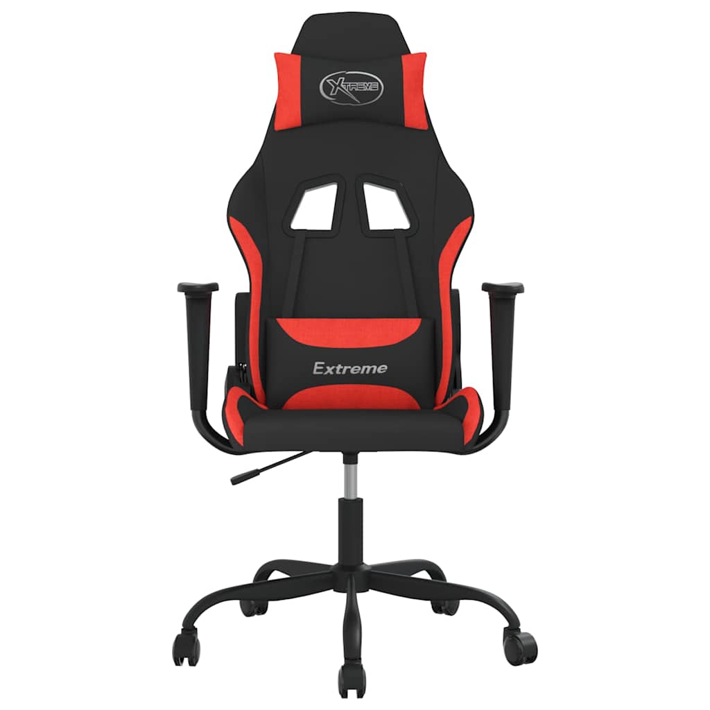Vidaxl gamestoel stof zwart en rood