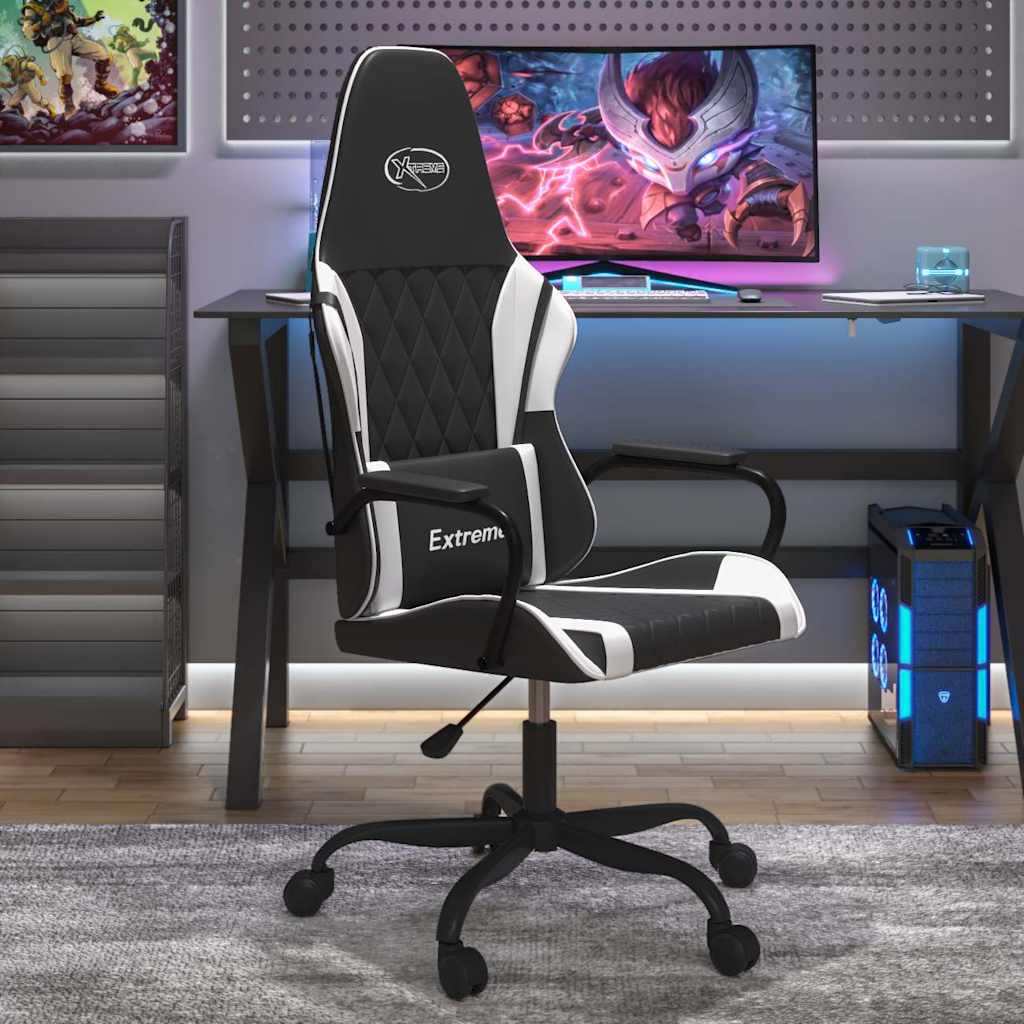 Vidaxl gamestoel kunstleer zwart en wit