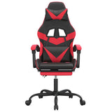 Vidaxl gamestoel met voetensteun kunstleer zwart en rood