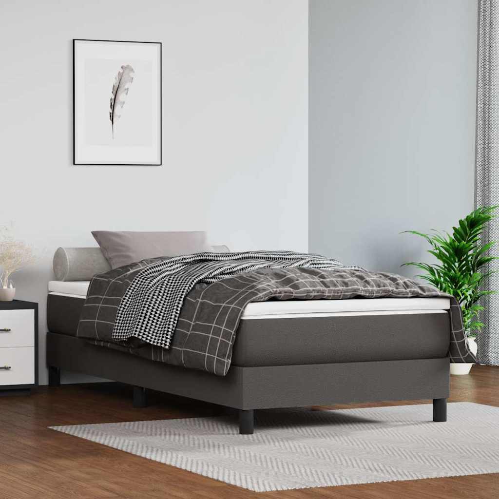 Vidaxl boxspring bed kunstleer grijs 100x200 cm