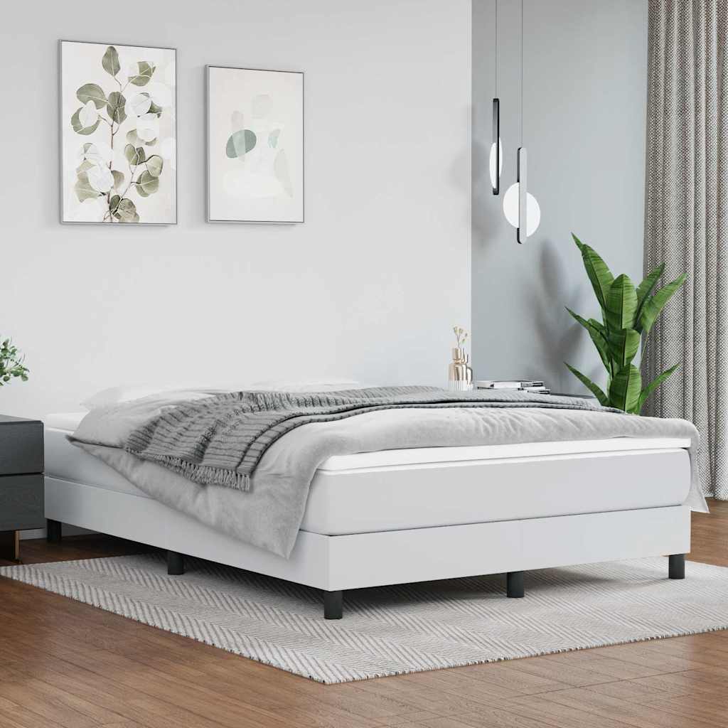 Vidaxl boxspring bed kunstleer wit 140x190 cm