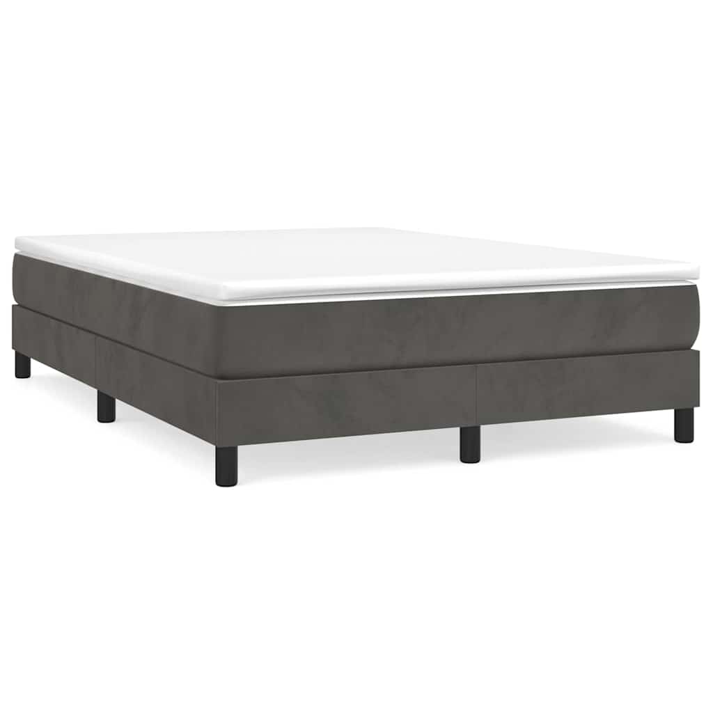 Vidaxl boxspring bed 140x200 cm fluweel donkergrijs