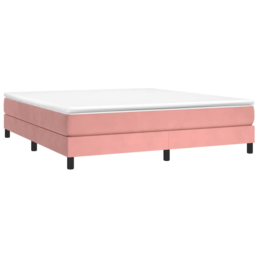 Vidaxl boxspring bed fluweel roze 160x200 cm