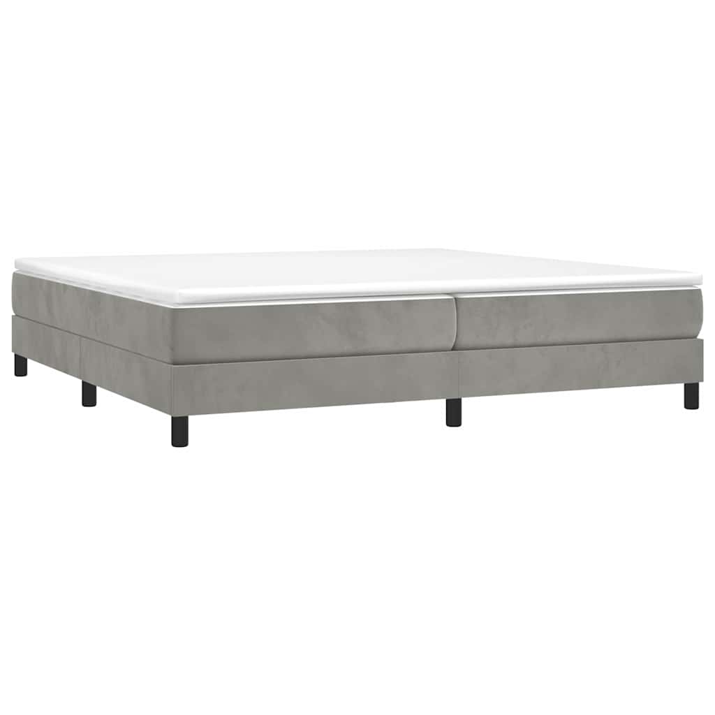 Vidaxl boxspring bed 200x200 cm fluweel lichtgrijs