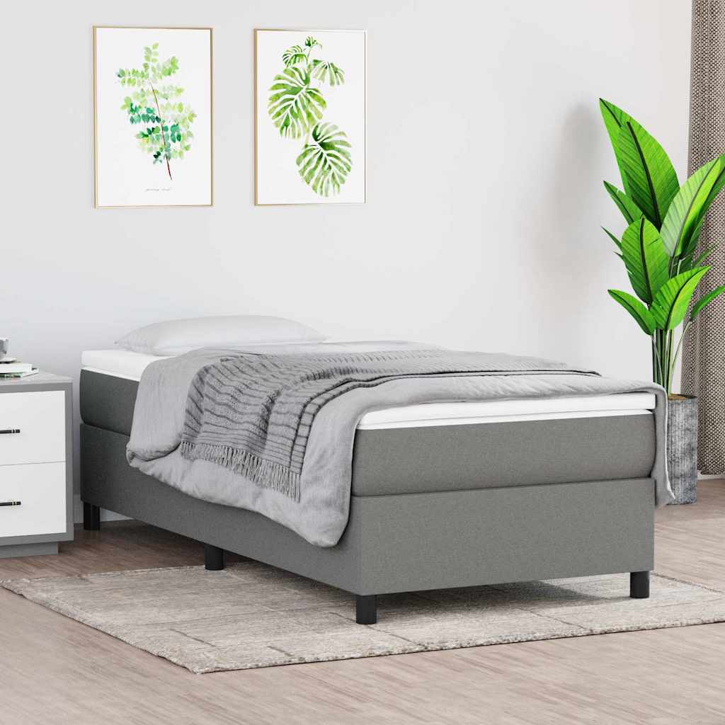 Vidaxl boxspring bed 90x190 cm stof donkergrijs