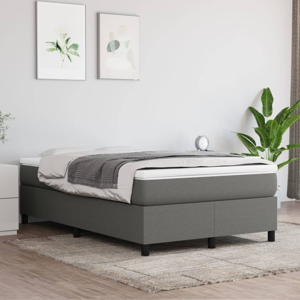 Vidaxl boxspring bed 120x200 cm stof donkergrijs