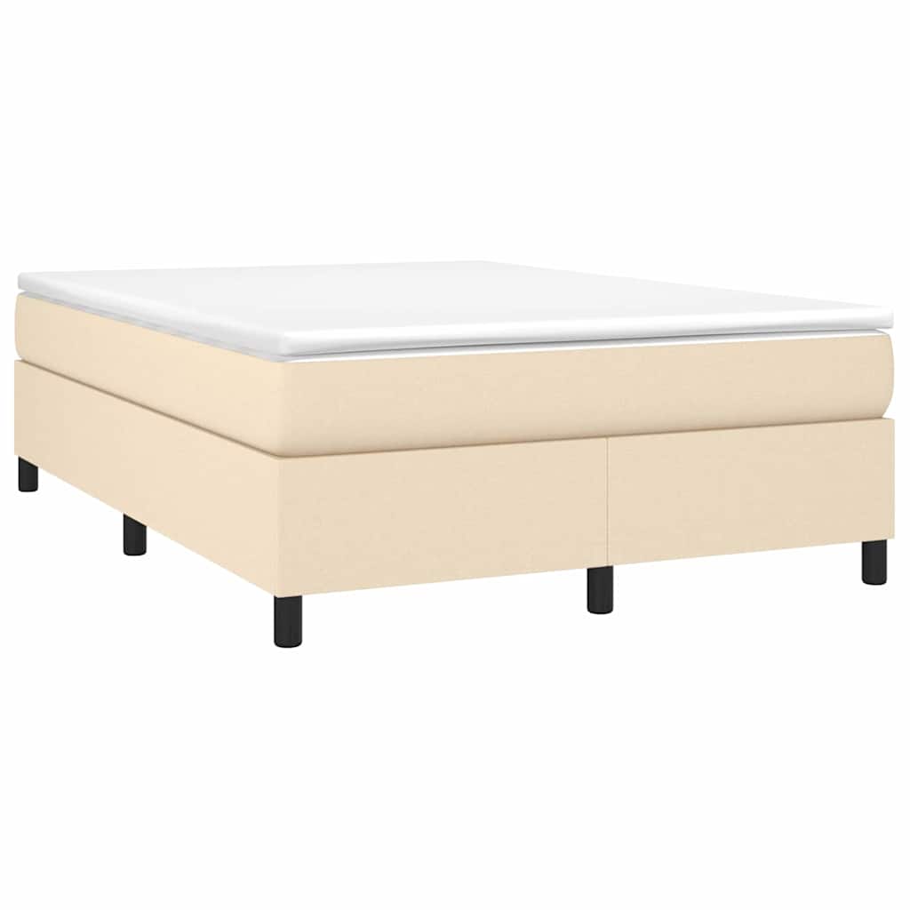 Vidaxl boxspring bed stof crèmekleurig 140x190 cm
