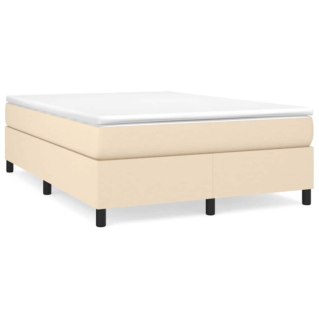 Vidaxl boxspring bed stof crèmekleurig 140x200 cm
