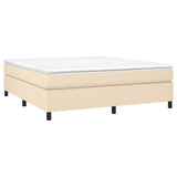Vidaxl boxspring bed stof crèmekleurig 180x200 cm