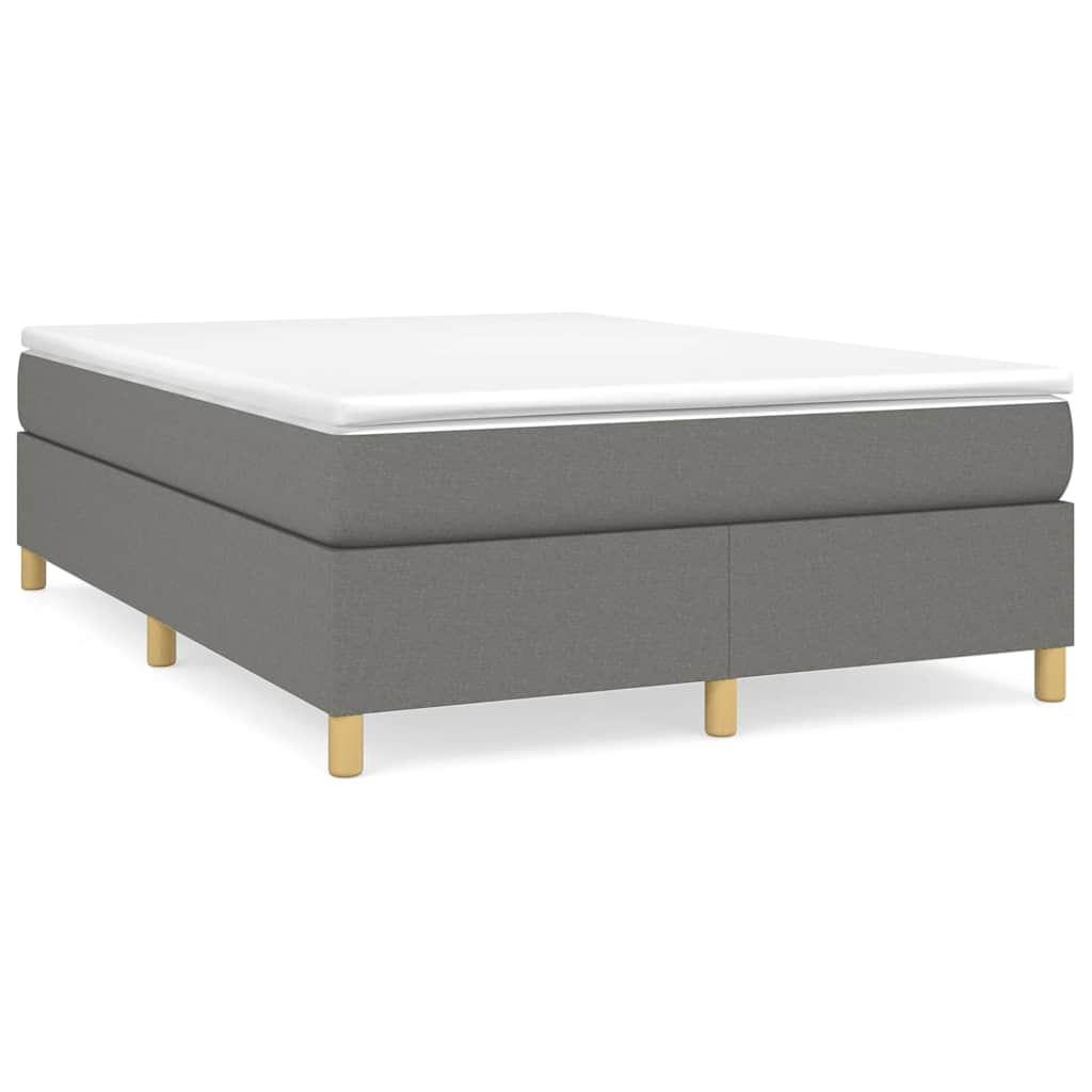 Vidaxl boxspring bed stof donkergrijs 140x190 cm
