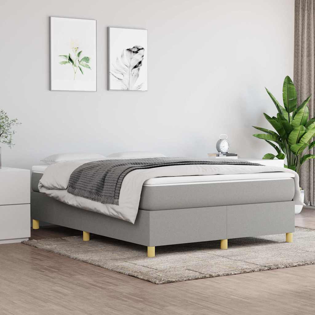 Vidaxl boxspring bed stof lichtgrijs 140x200 cm