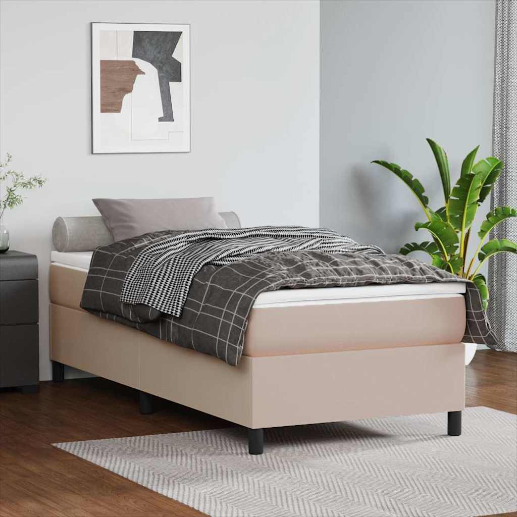 Vidaxl boxspring bed kunstleer cappuccinokleurig 80x200 cm
