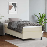 Vidaxl boxspring bed kunstleer crèmekleurig 90x200 cm