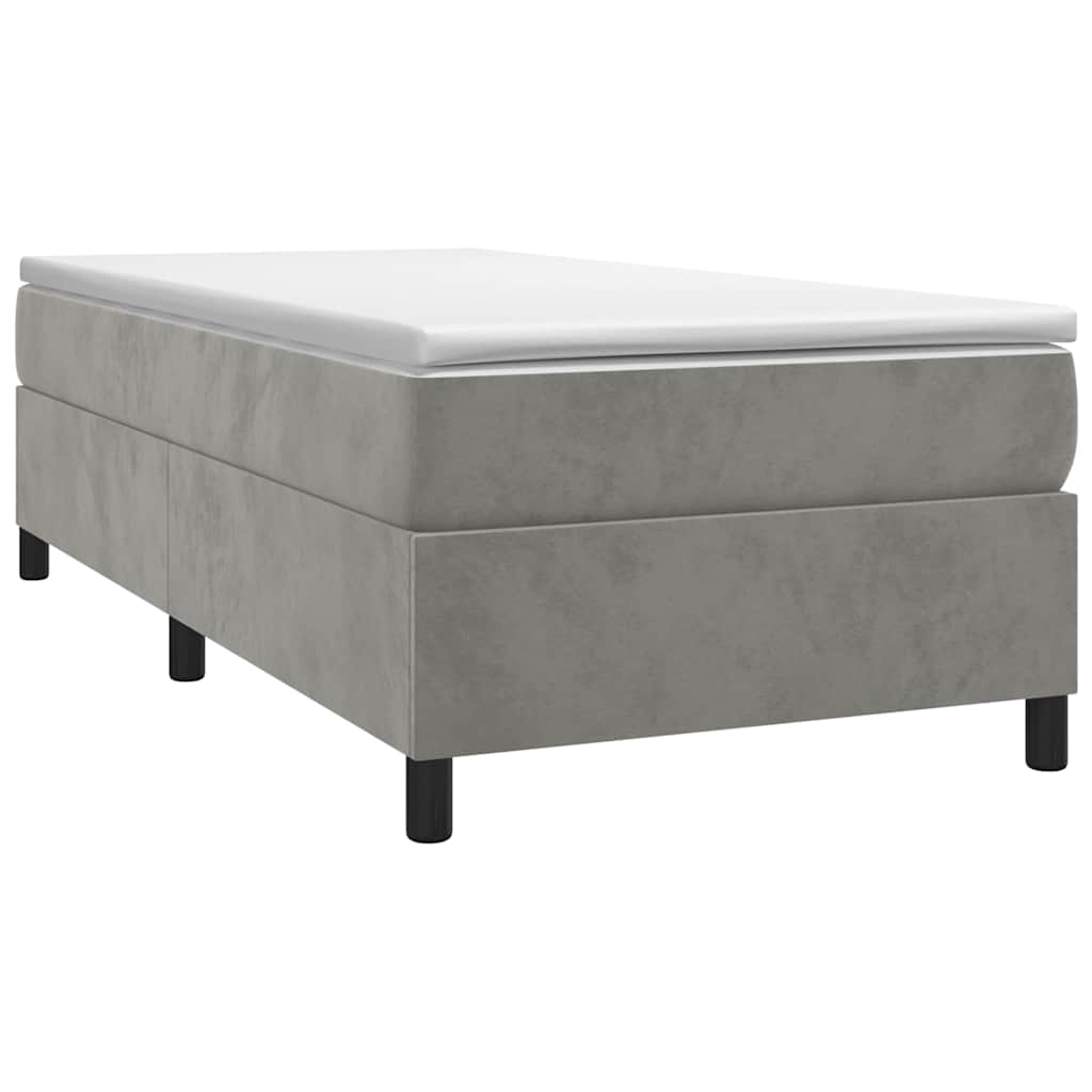 Vidaxl boxspring bed 100x200 cm fluweel lichtgrijs