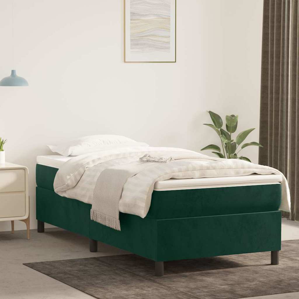 Vidaxl boxspring bed 100x200 cm fluweel donkergroen