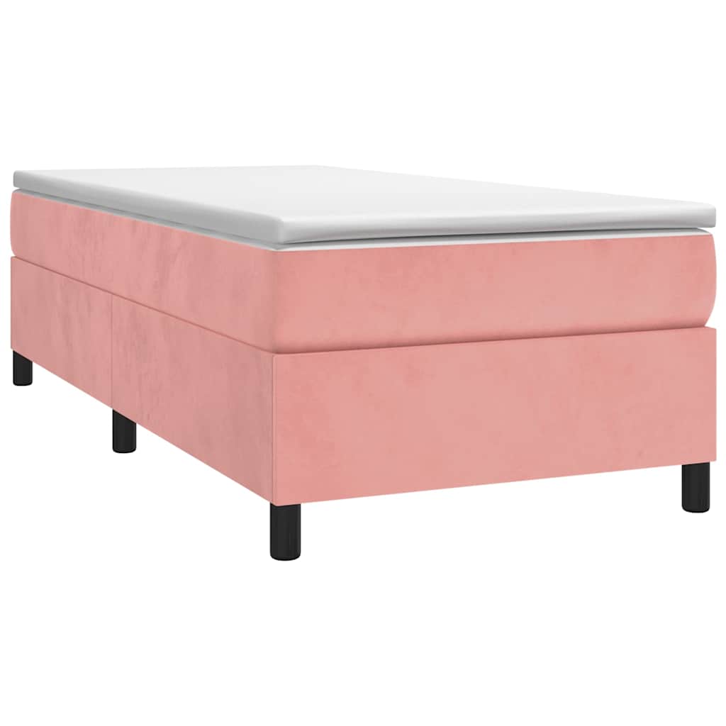 Vidaxl boxspring bed fluweel roze 100x200 cm