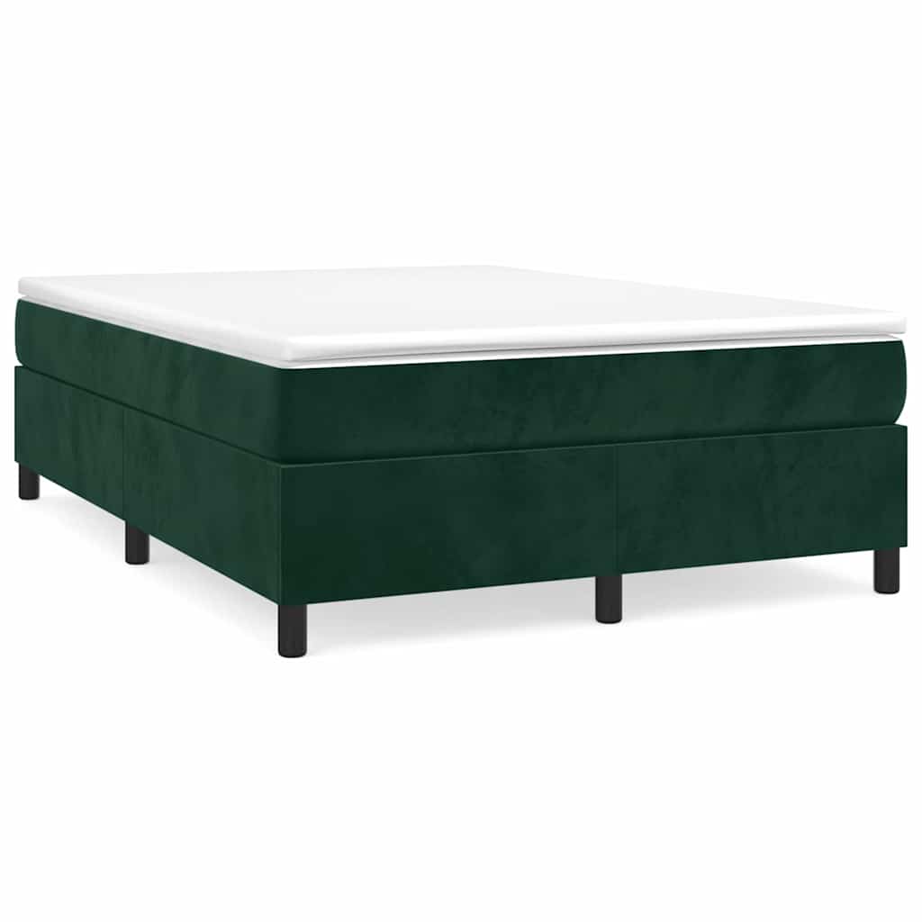 Vidaxl boxspring bed 140x190 cm fluweel donkergroen
