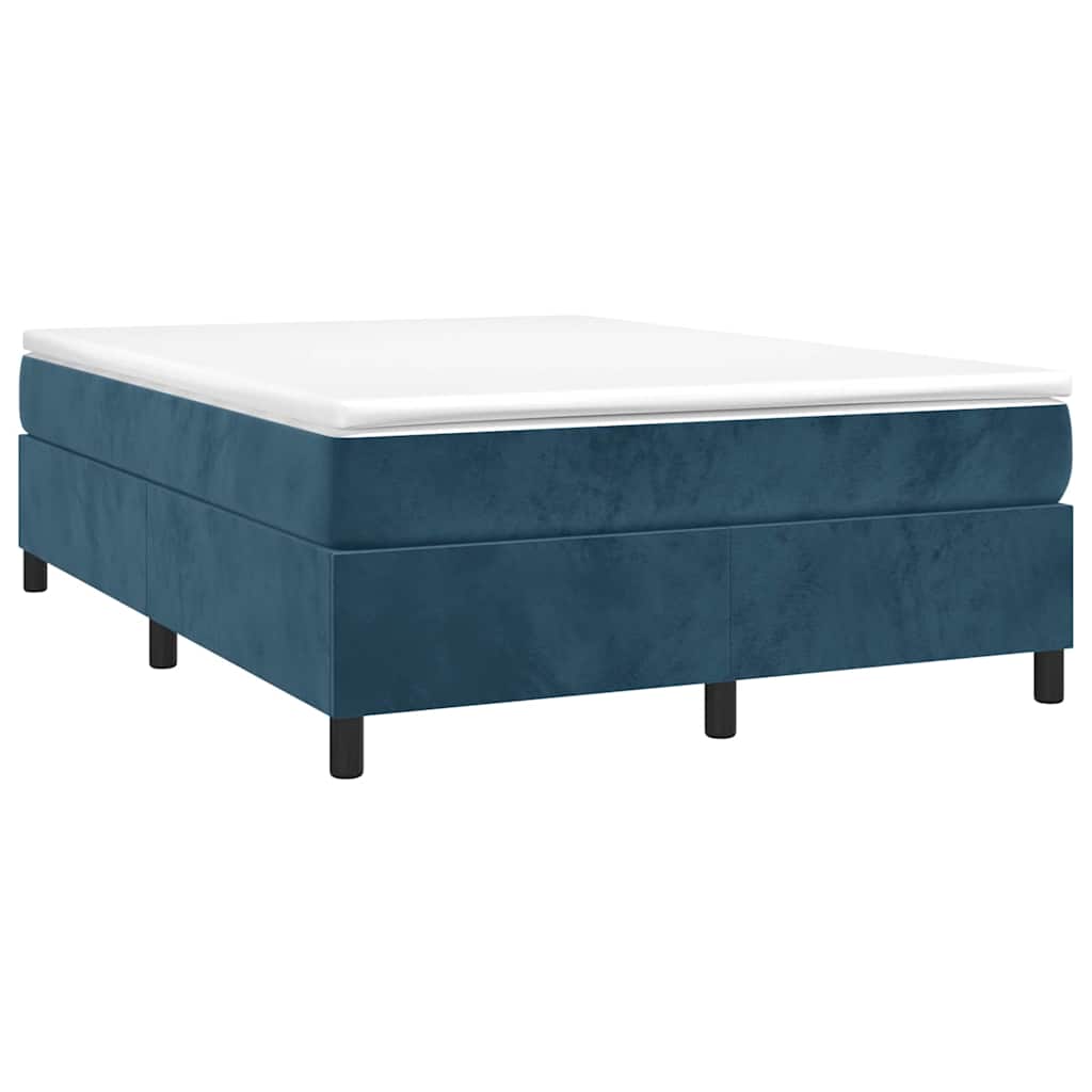 Vidaxl boxspring bed 140x200 cm fluweel donkerblauw