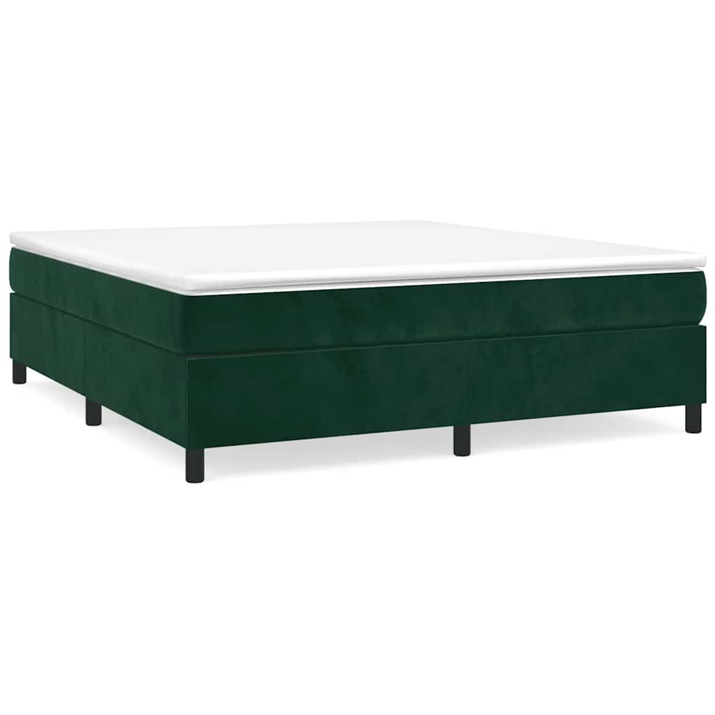 Vidaxl boxspring bed 160x200 cm fluweel donkergroen