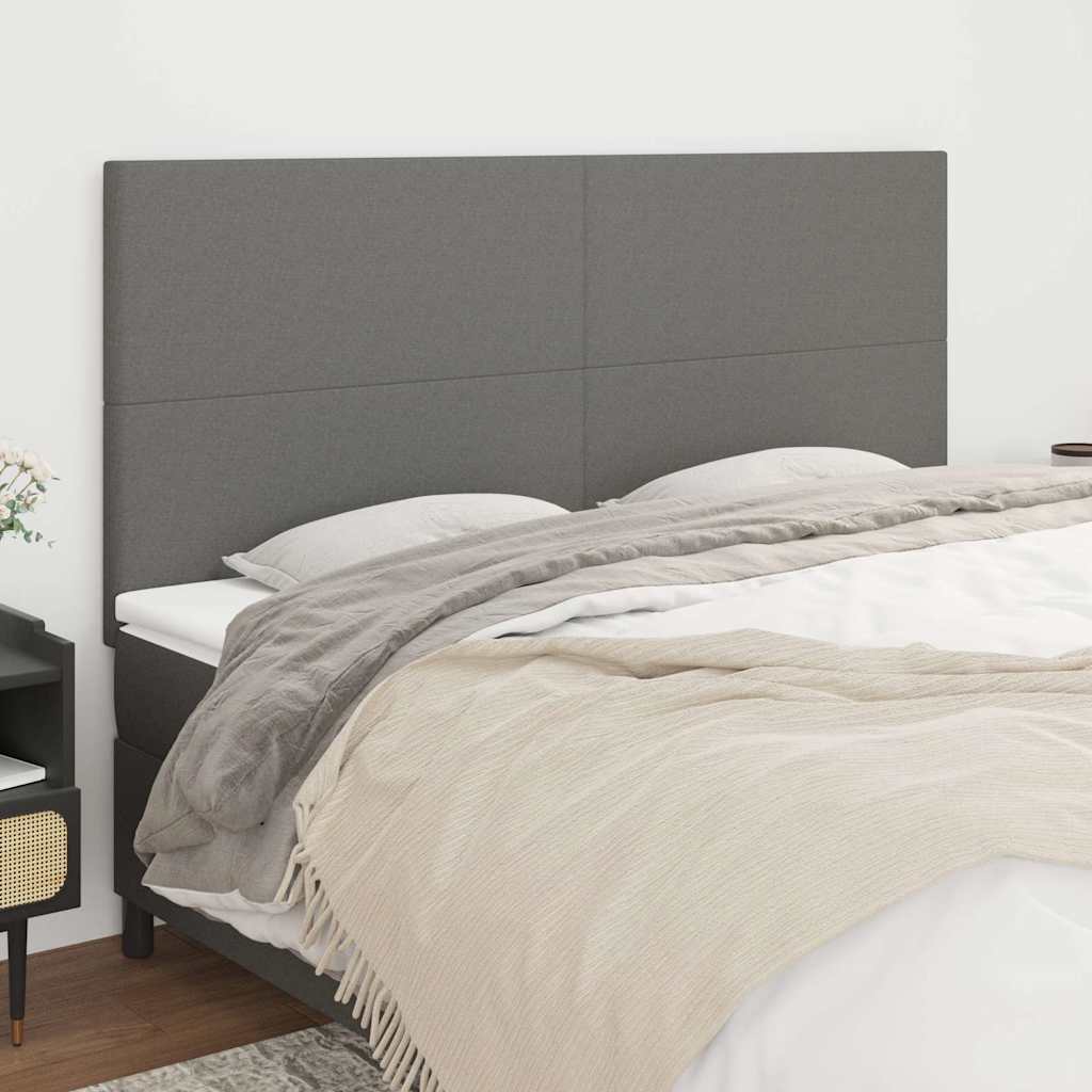 Vidaxl hoofdbord donkergrijs 160x5x118 128 cm stof