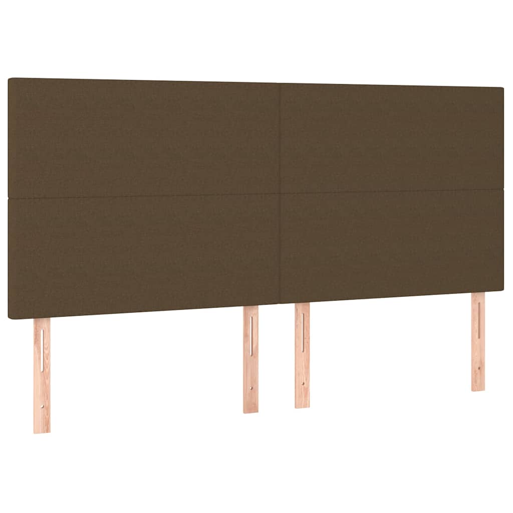 Vidaxl hoofdbord donkerbruin 200x5x118 128 cm stof