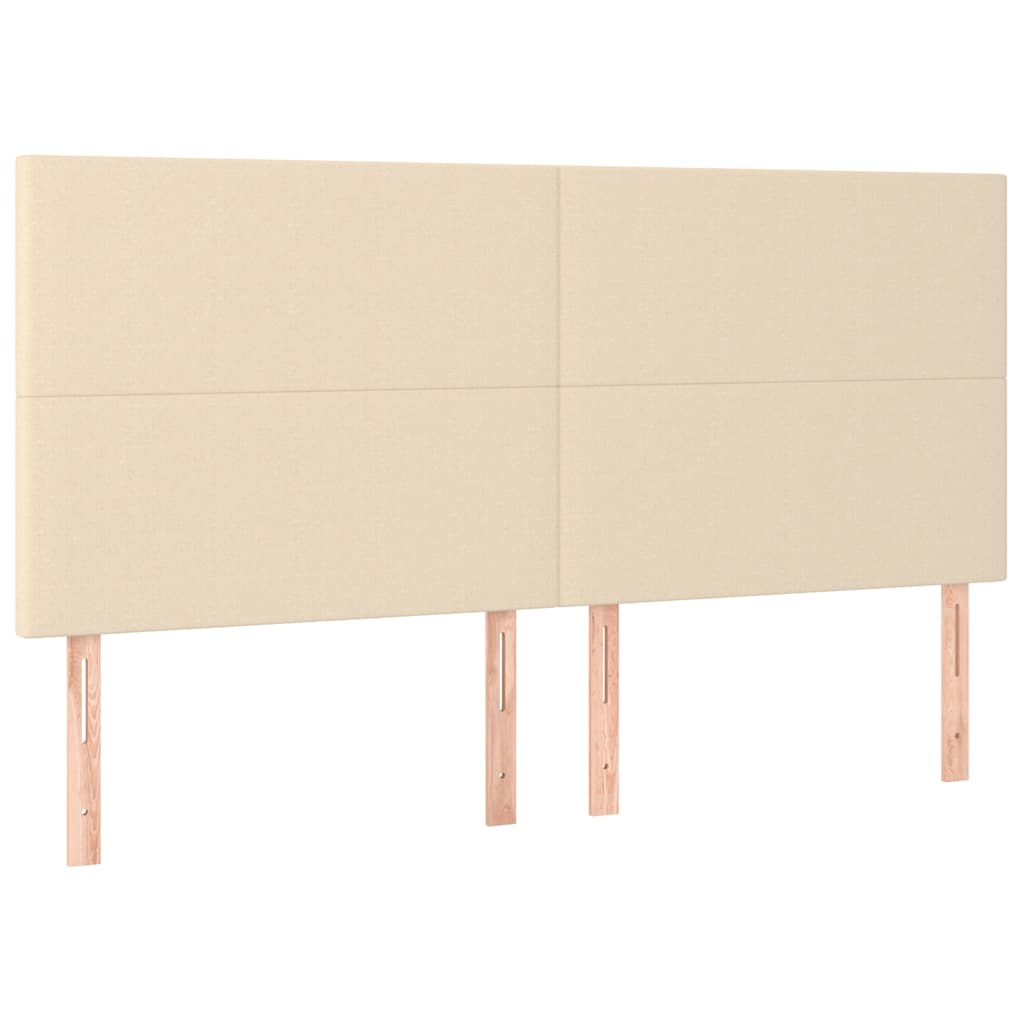 Vidaxl hoofdbord crème 200x5x118 128 cm stof