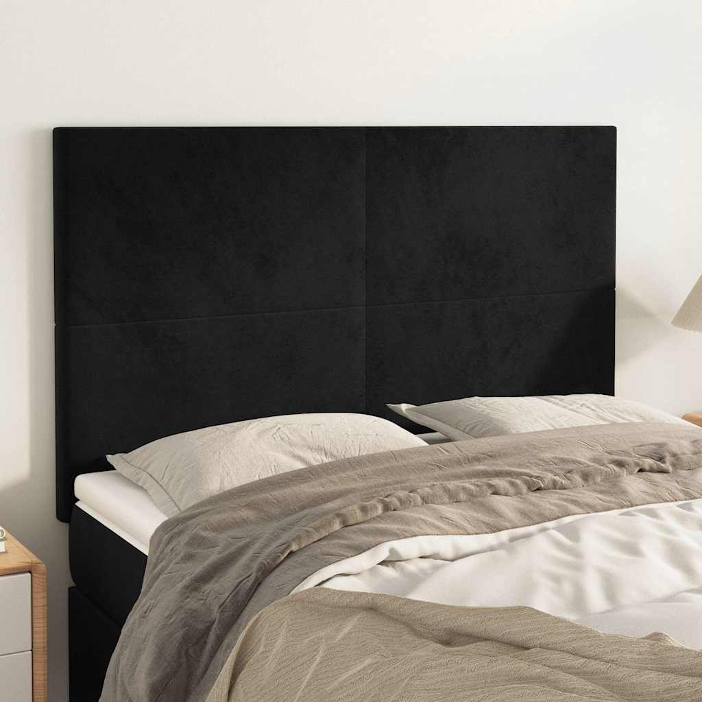 Vidaxl hoofdbord zwart 144x5x118 128 cm fluweel